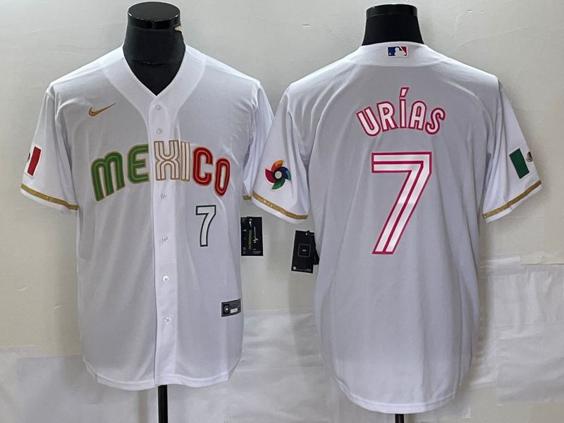 Men 2023 World Cub Mexico #7 Urias White Nike MLB Jersey style 21->more jerseys->MLB Jersey